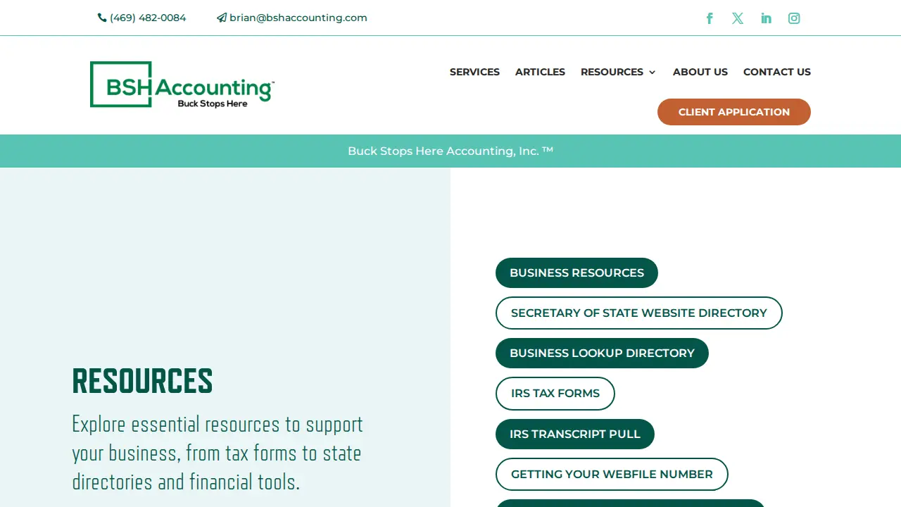 Buck Stops Here Accounting, Inc. page