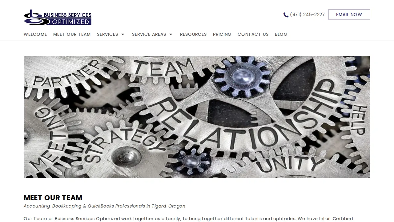 Business Services Optimized page