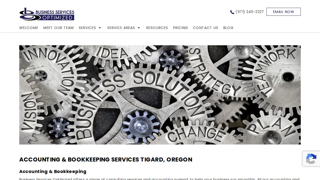 Business Services Optimized page