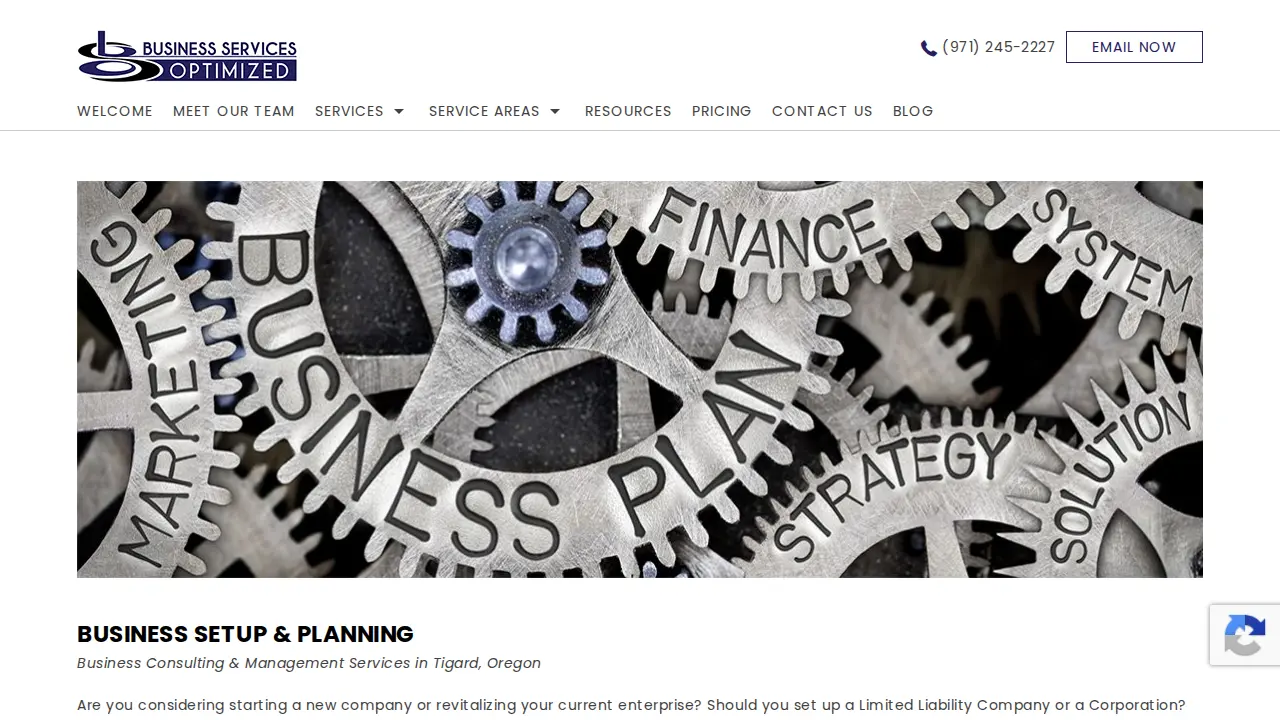 Business Services Optimized page