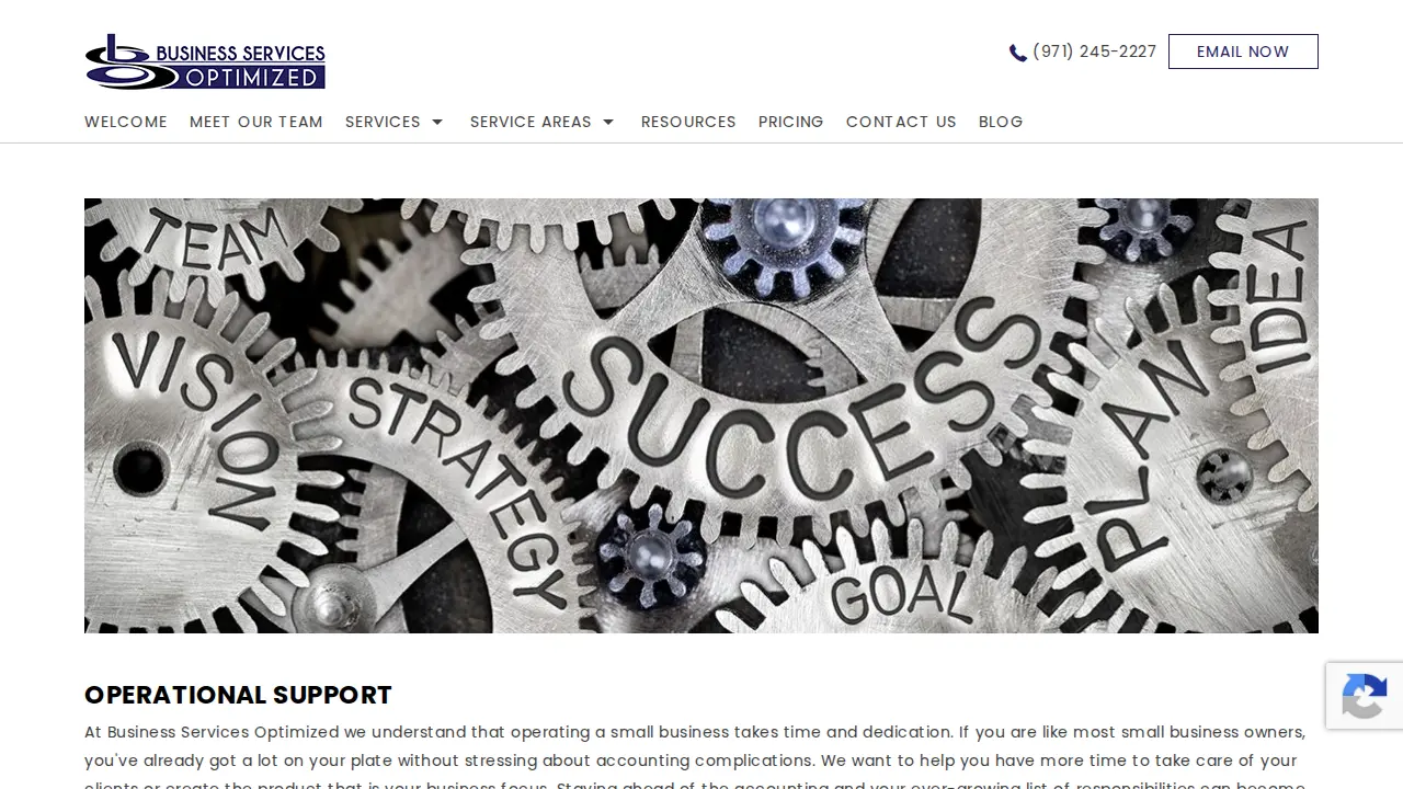 Business Services Optimized page