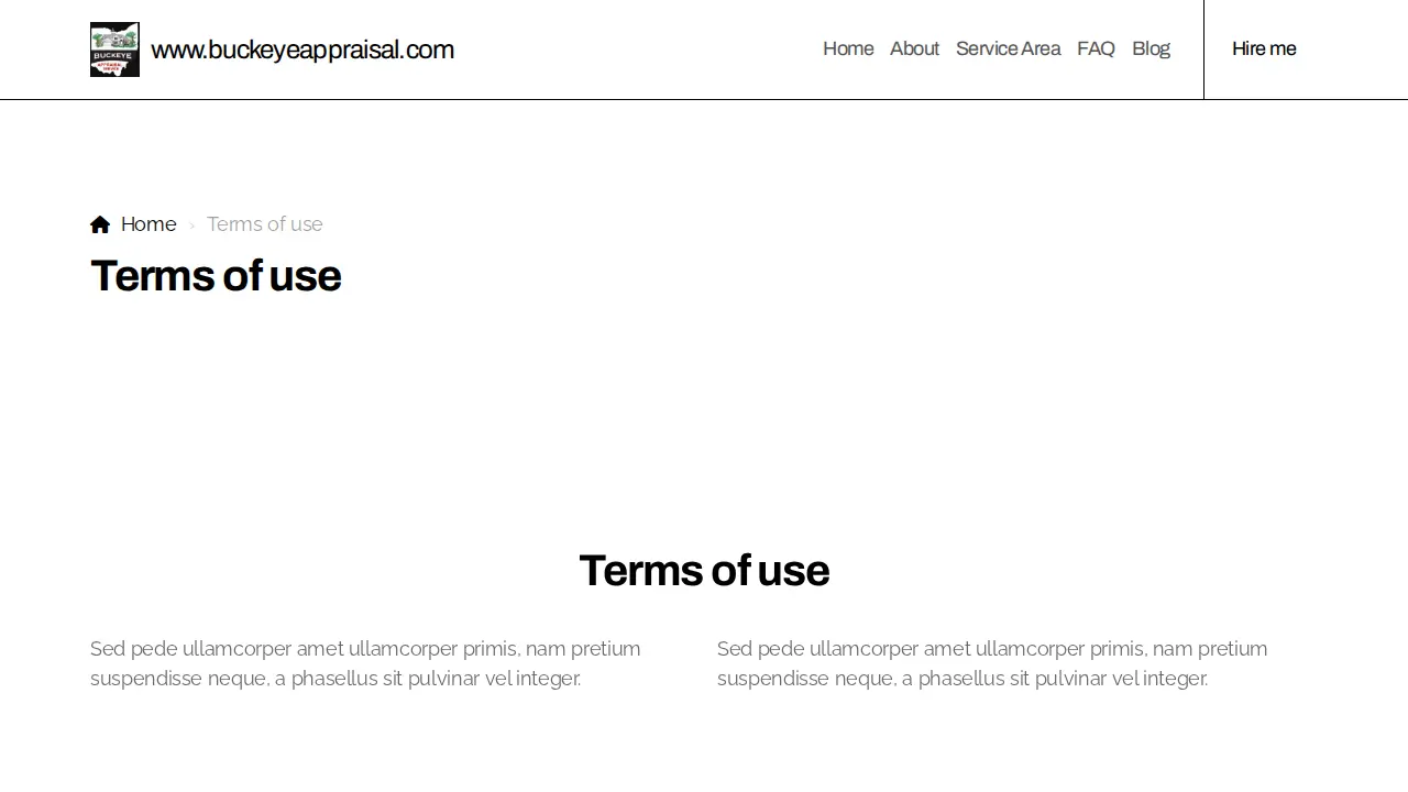 Buckeye Appraisal Services page