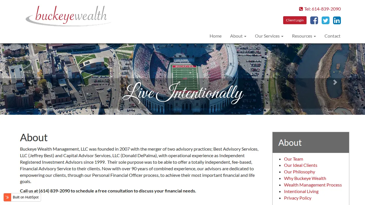 Buckeye Wealth Management page