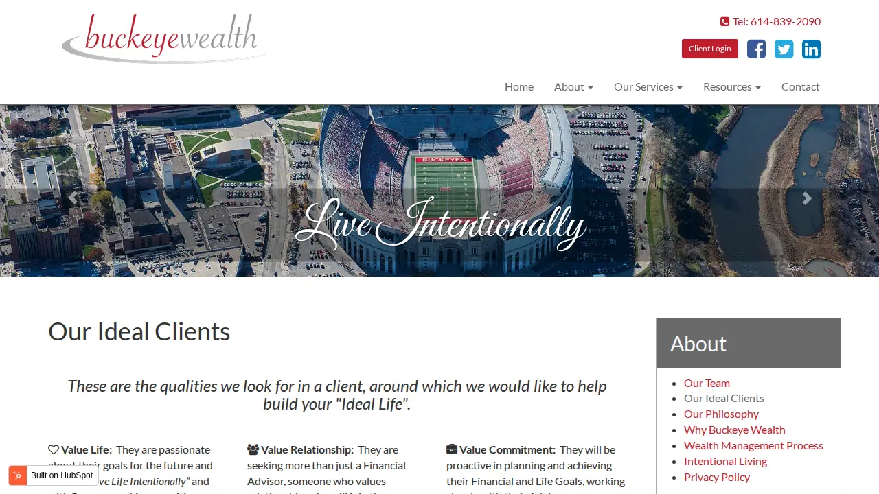 Buckeye Wealth Management page