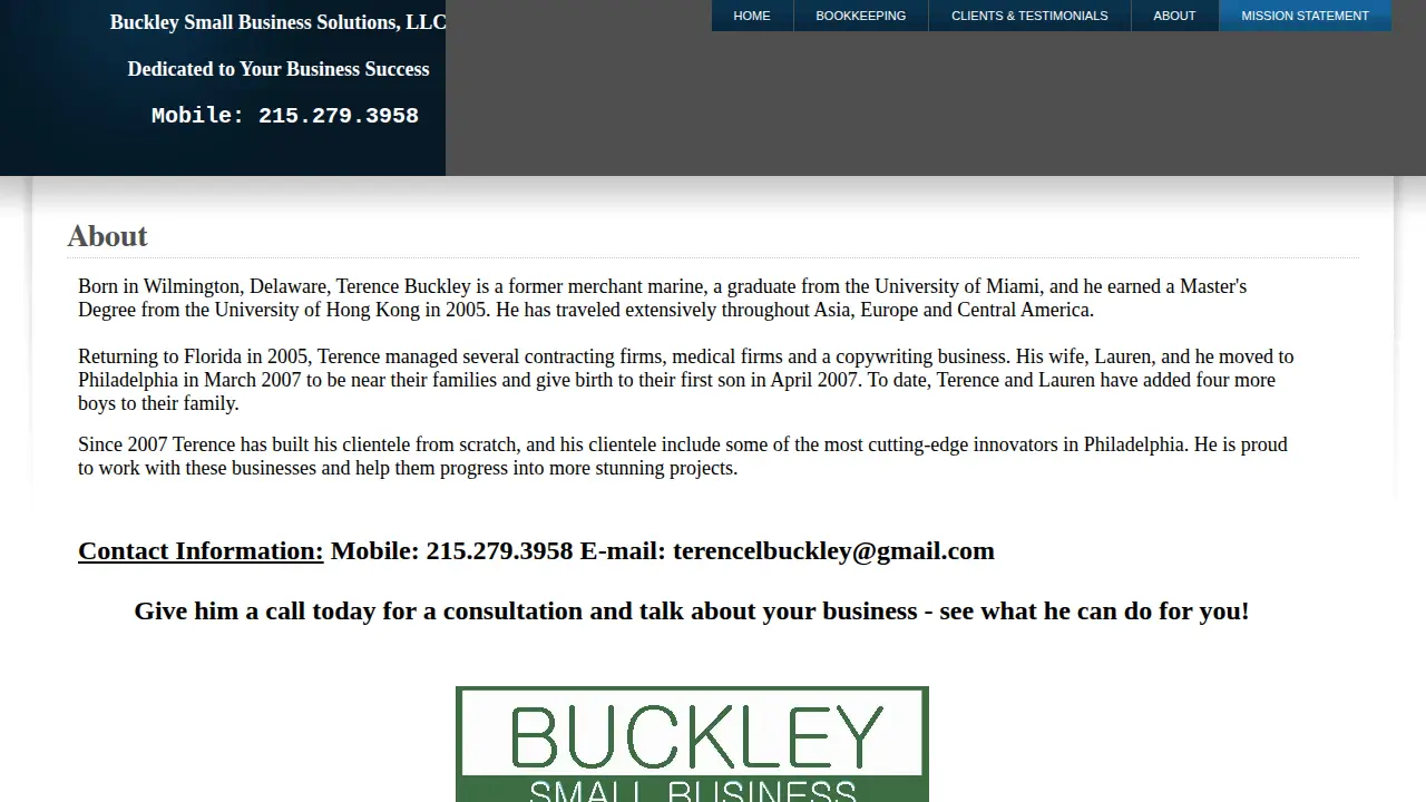 Buckley Small Business Solutions page