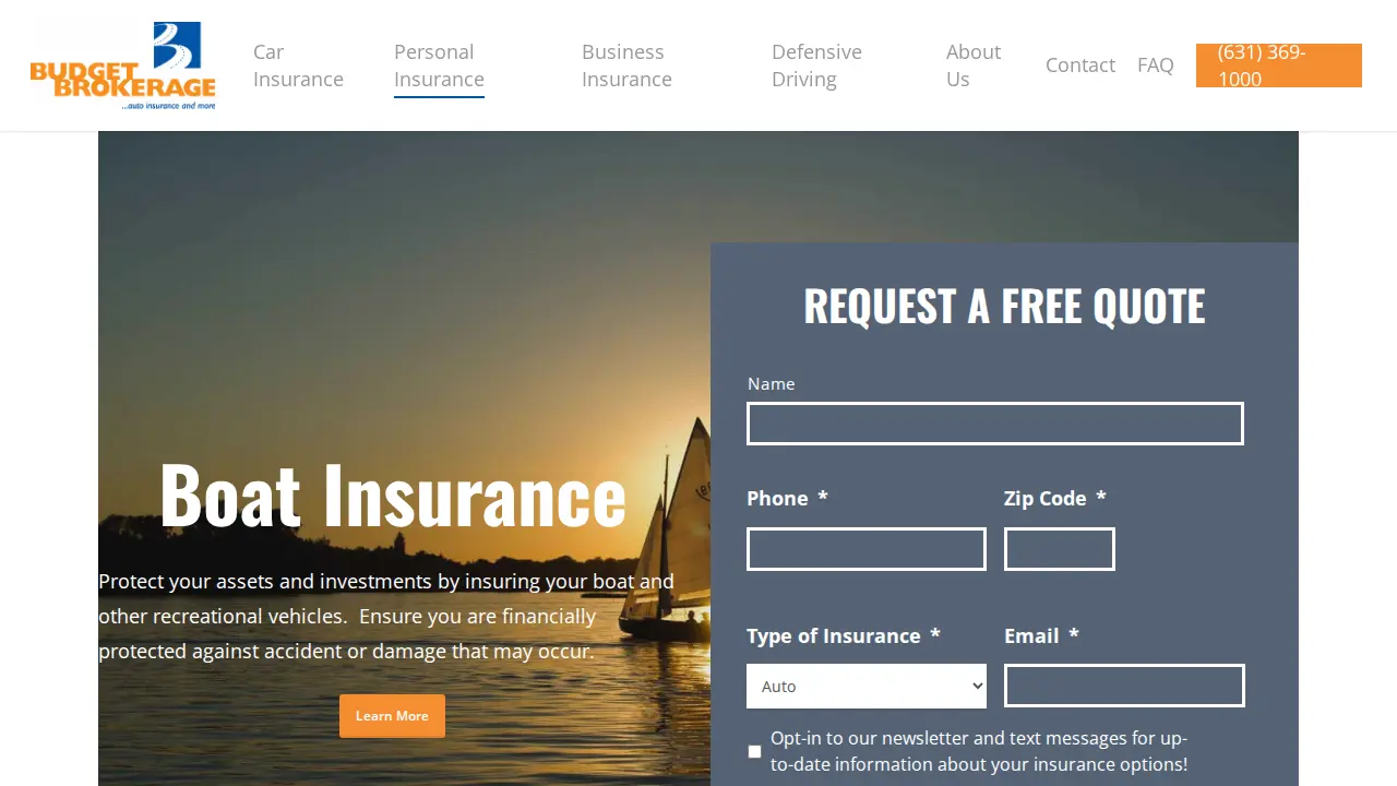 Budget Brokerage Insurance page