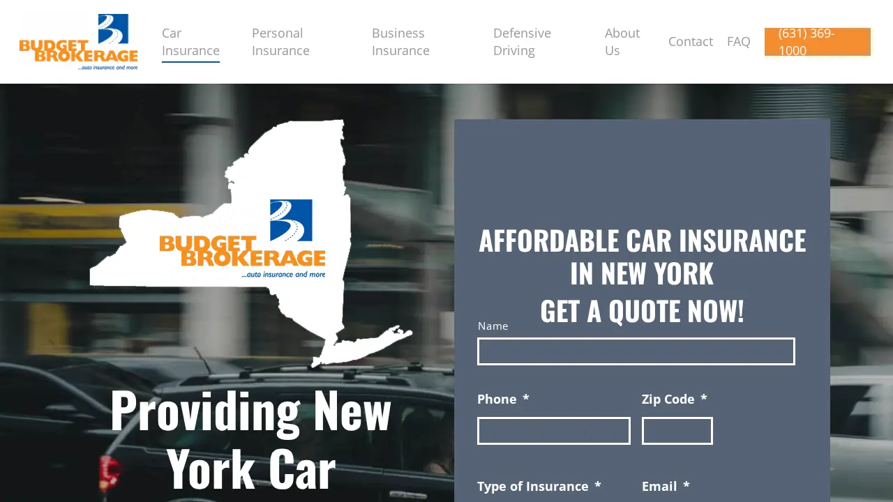 Budget Brokerage Insurance page