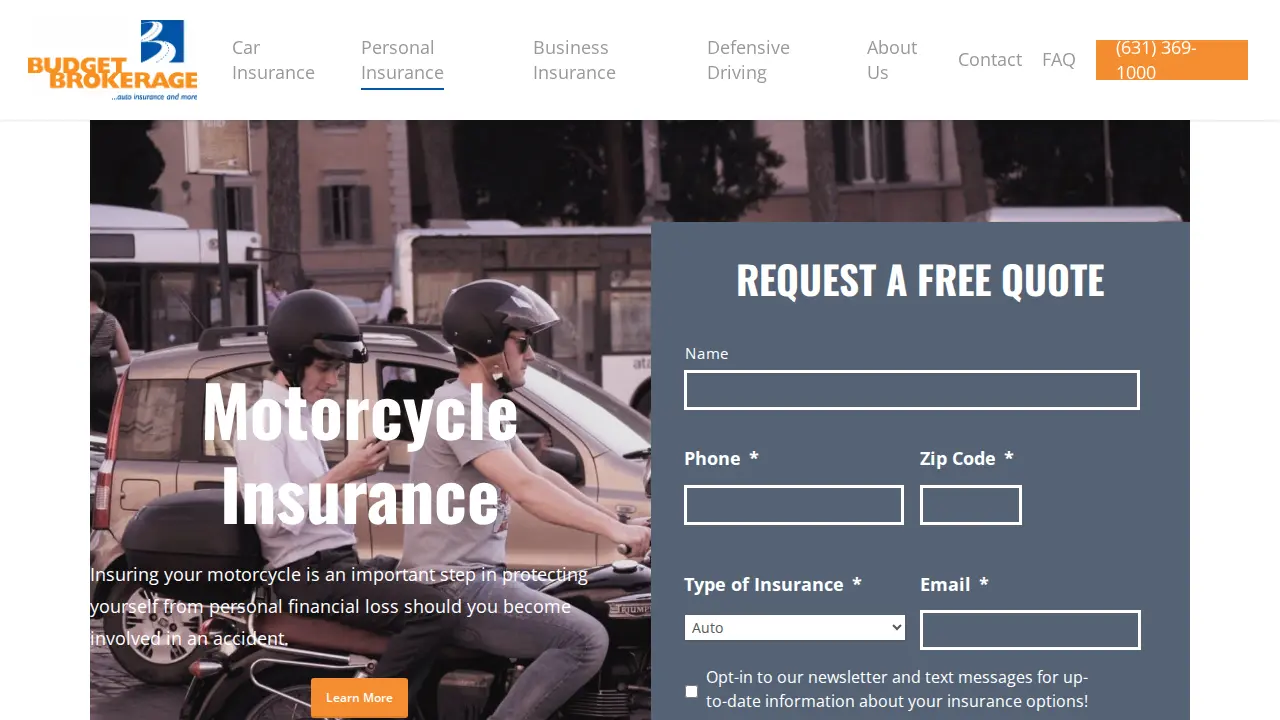 Budget Brokerage Insurance page