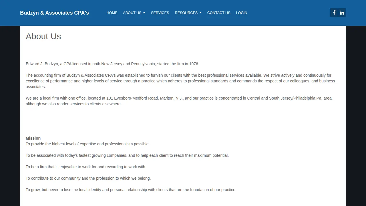 Budzyn & Associates page