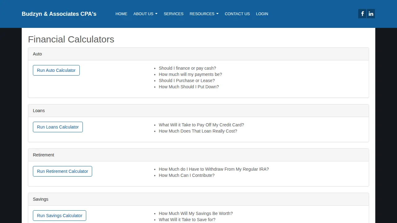 Budzyn & Associates page