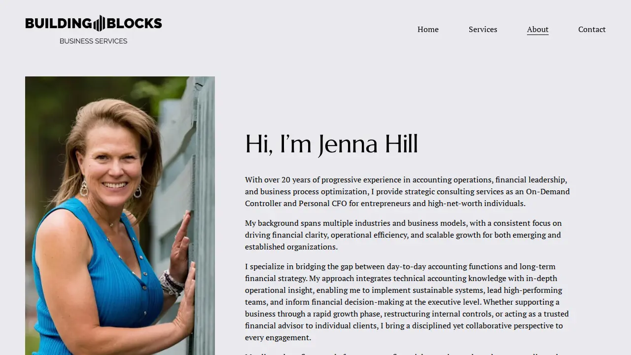 Building Blocks Business Services page