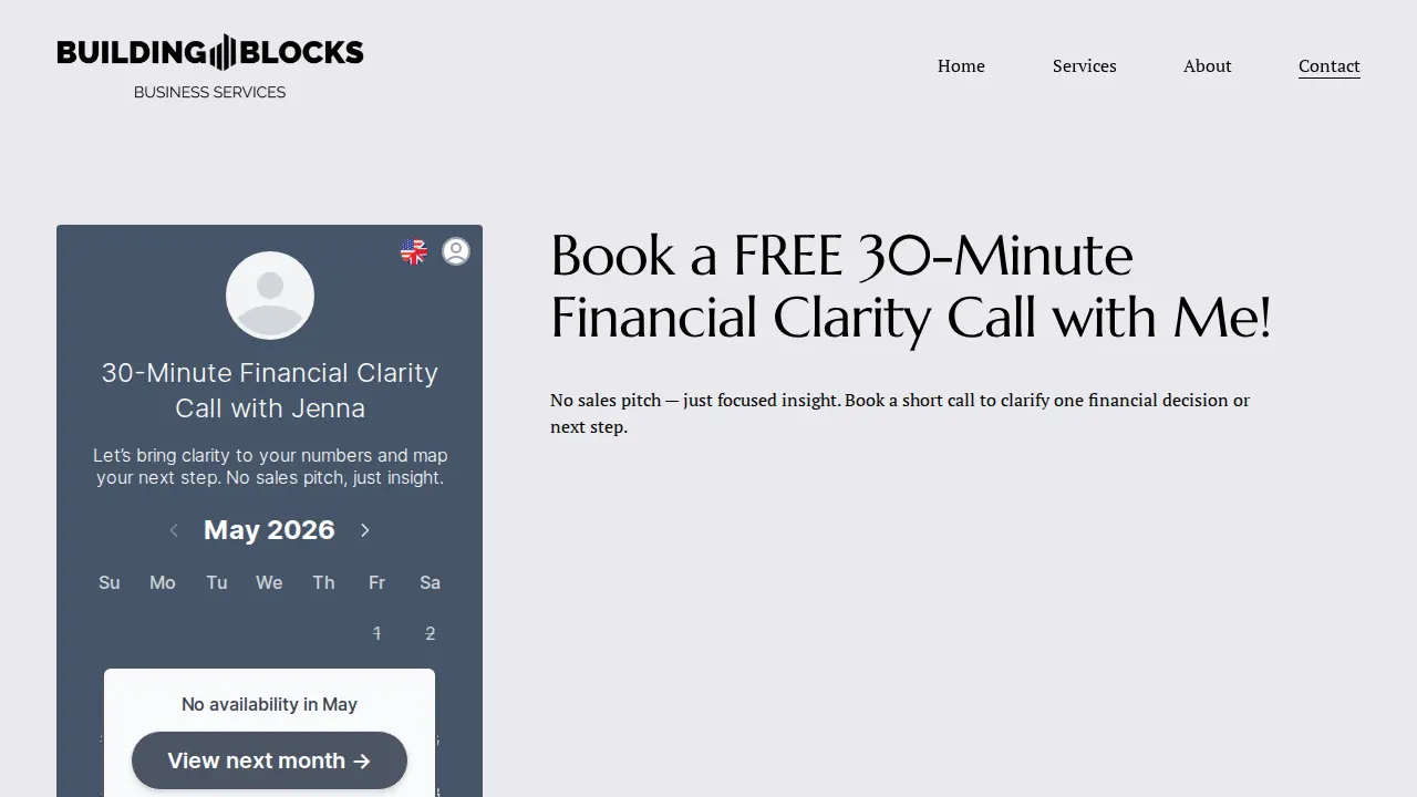 Building Blocks Business Services page