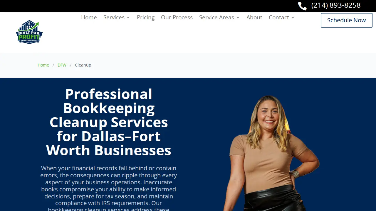 Built For Profit Bookkeeping Service page