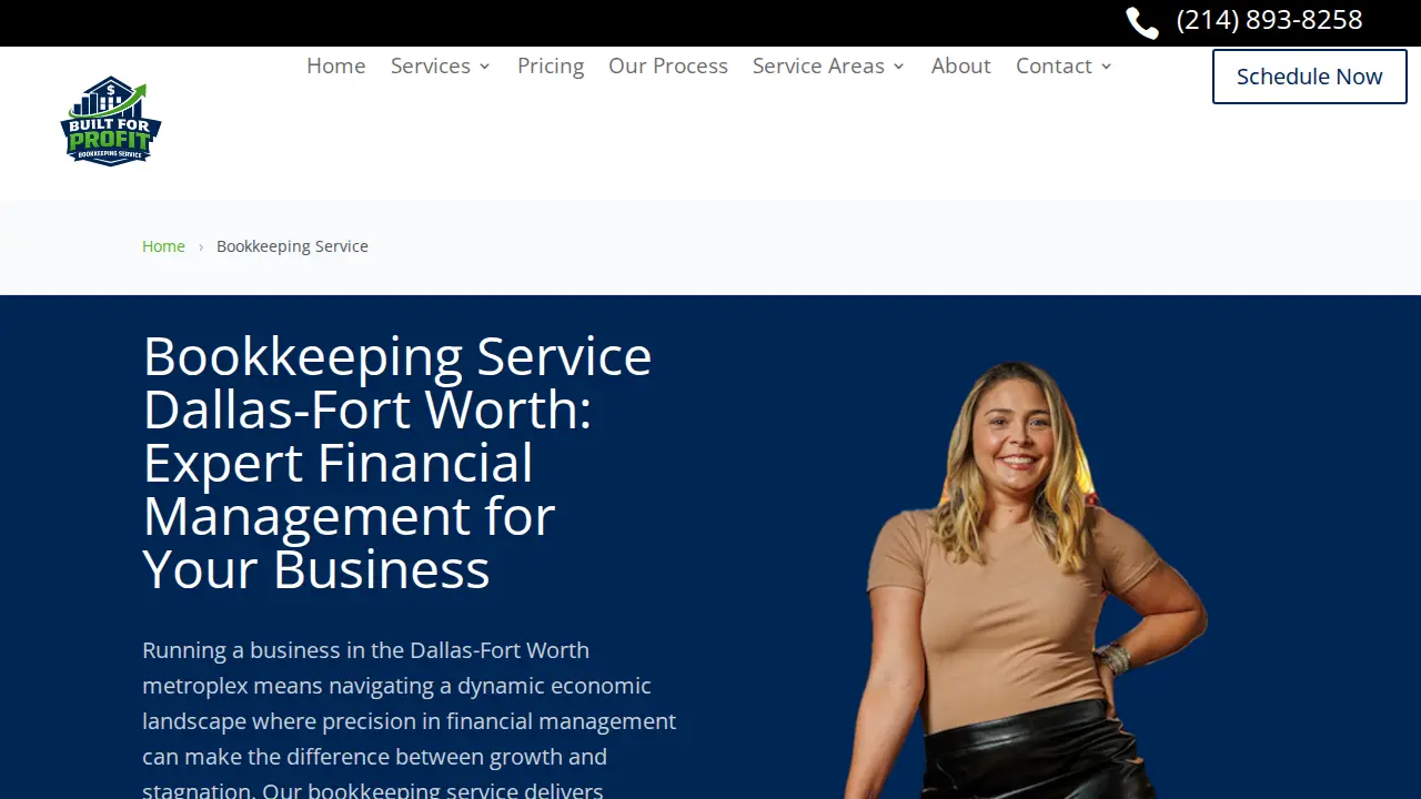 Built For Profit Bookkeeping Service page