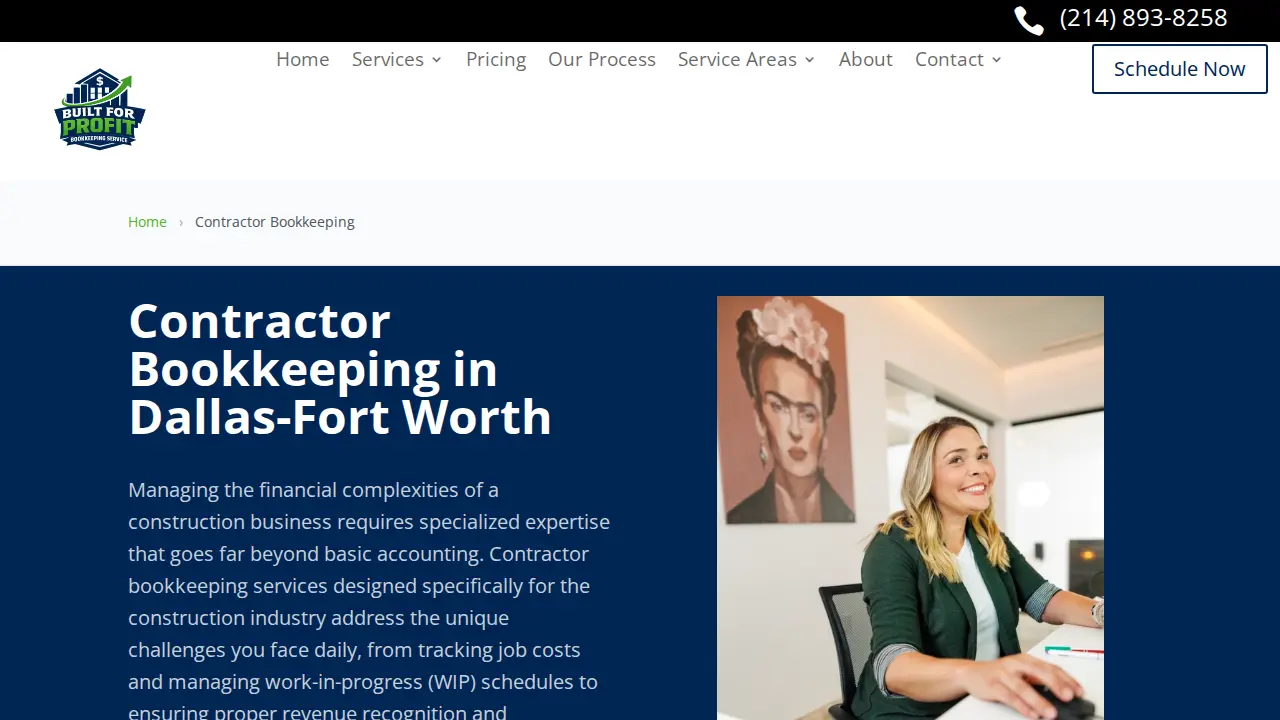 Built For Profit Bookkeeping Service page