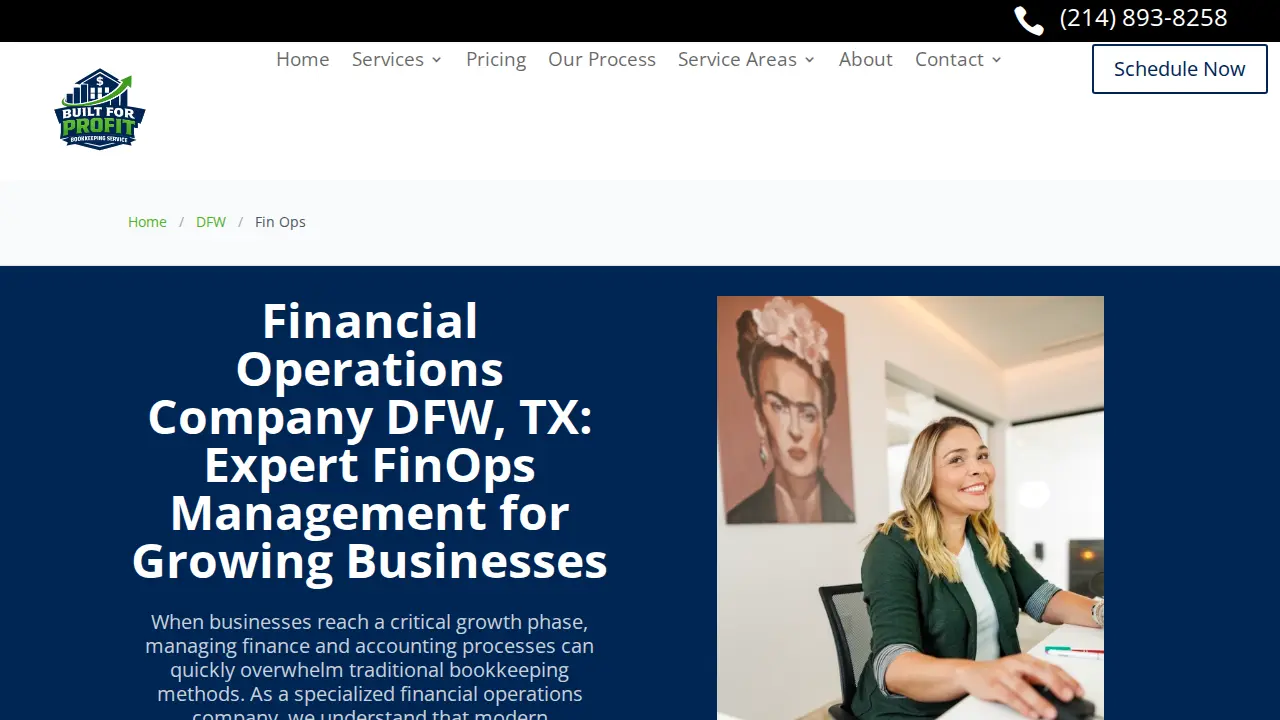 Built For Profit Bookkeeping Service page