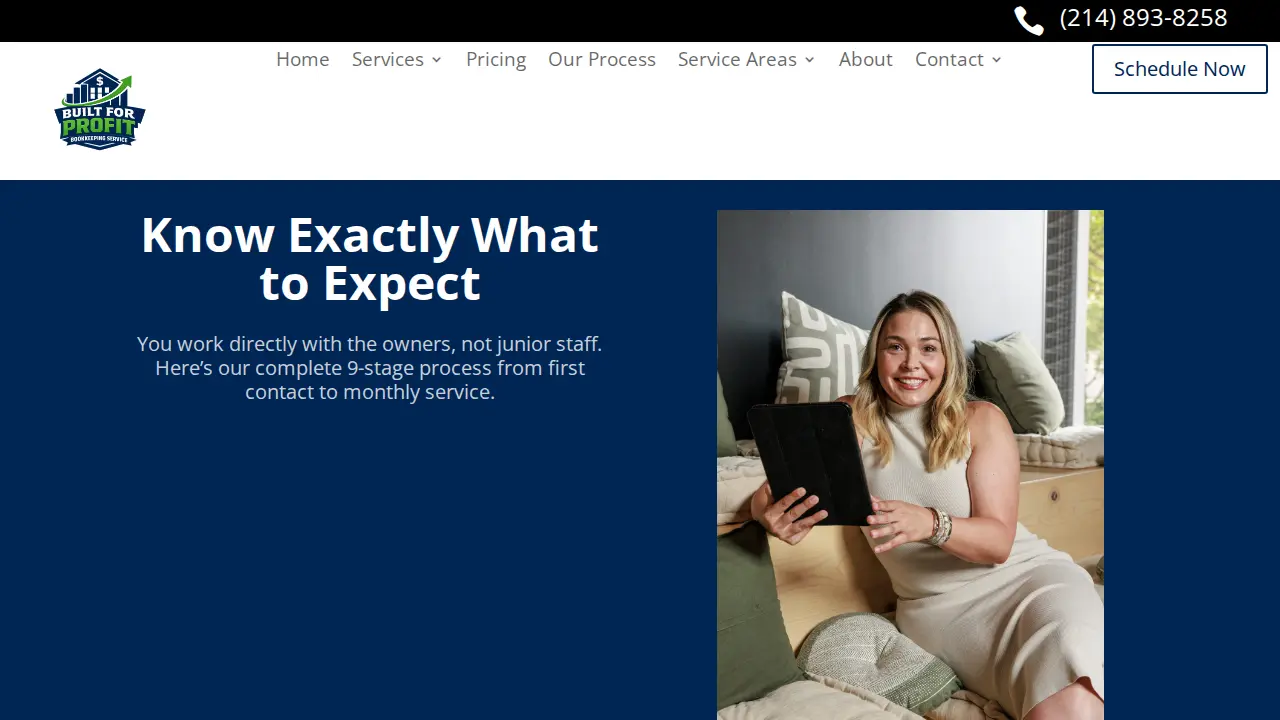 Built For Profit Bookkeeping Service page