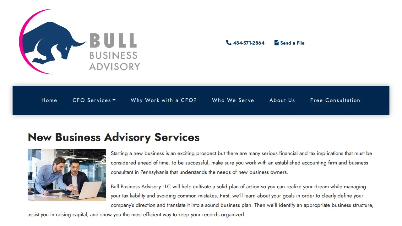 Bull Business Advisory page