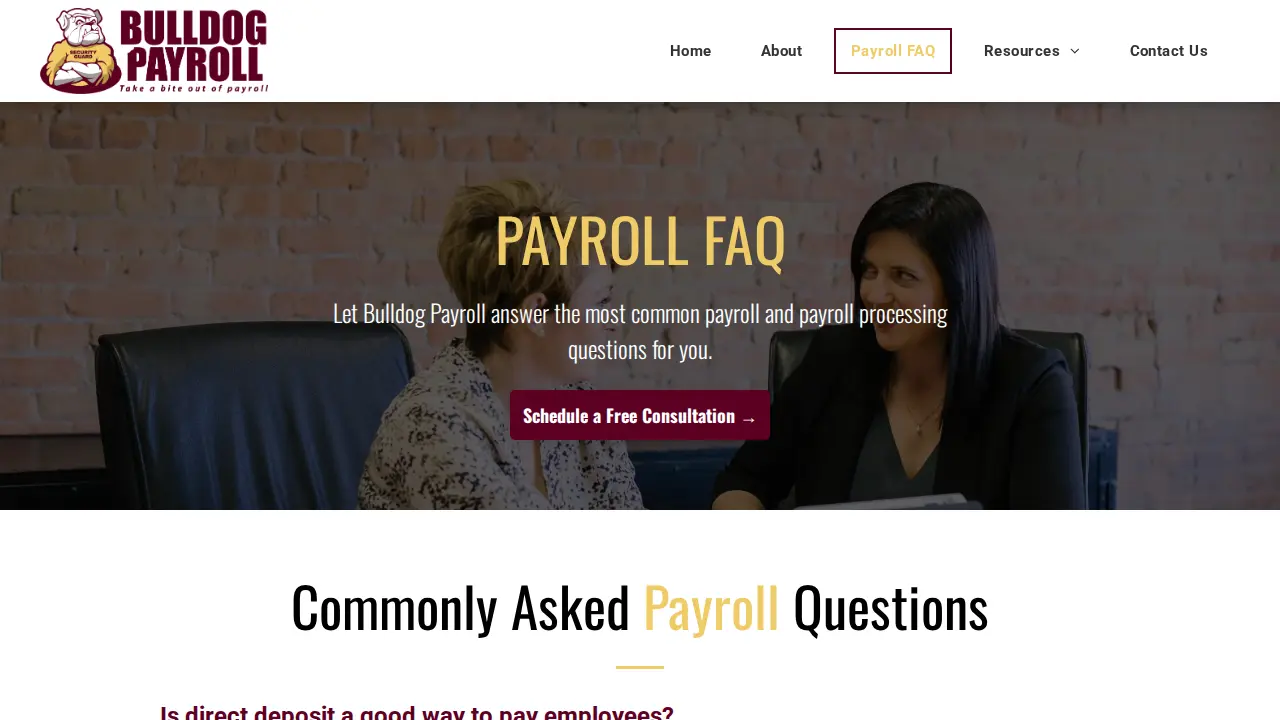 Bulldog Payroll page