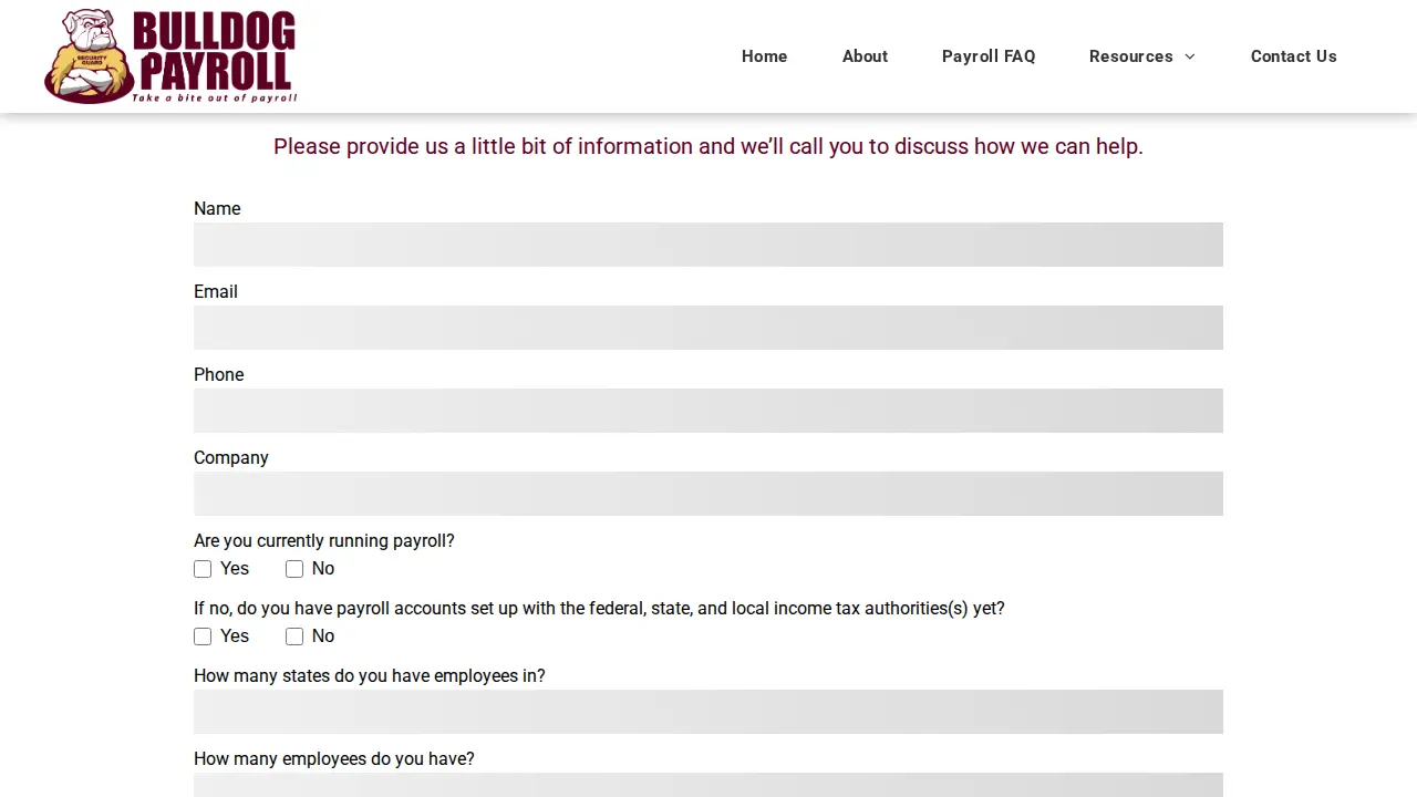 Bulldog Payroll page