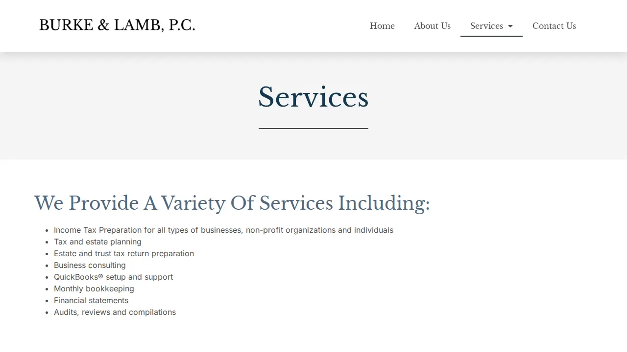 Burke & Lamb CPA page