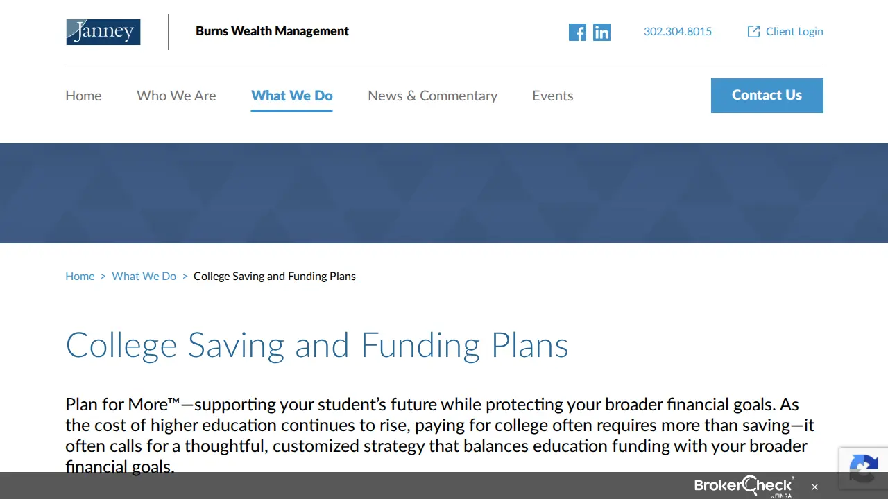Burns Wealth Management of Janney Montgomery Scott page