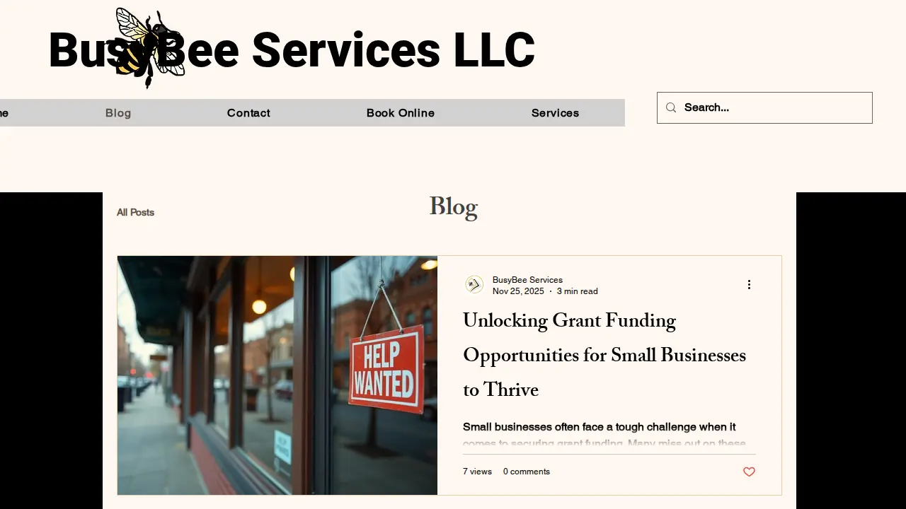 BusyBee Services page