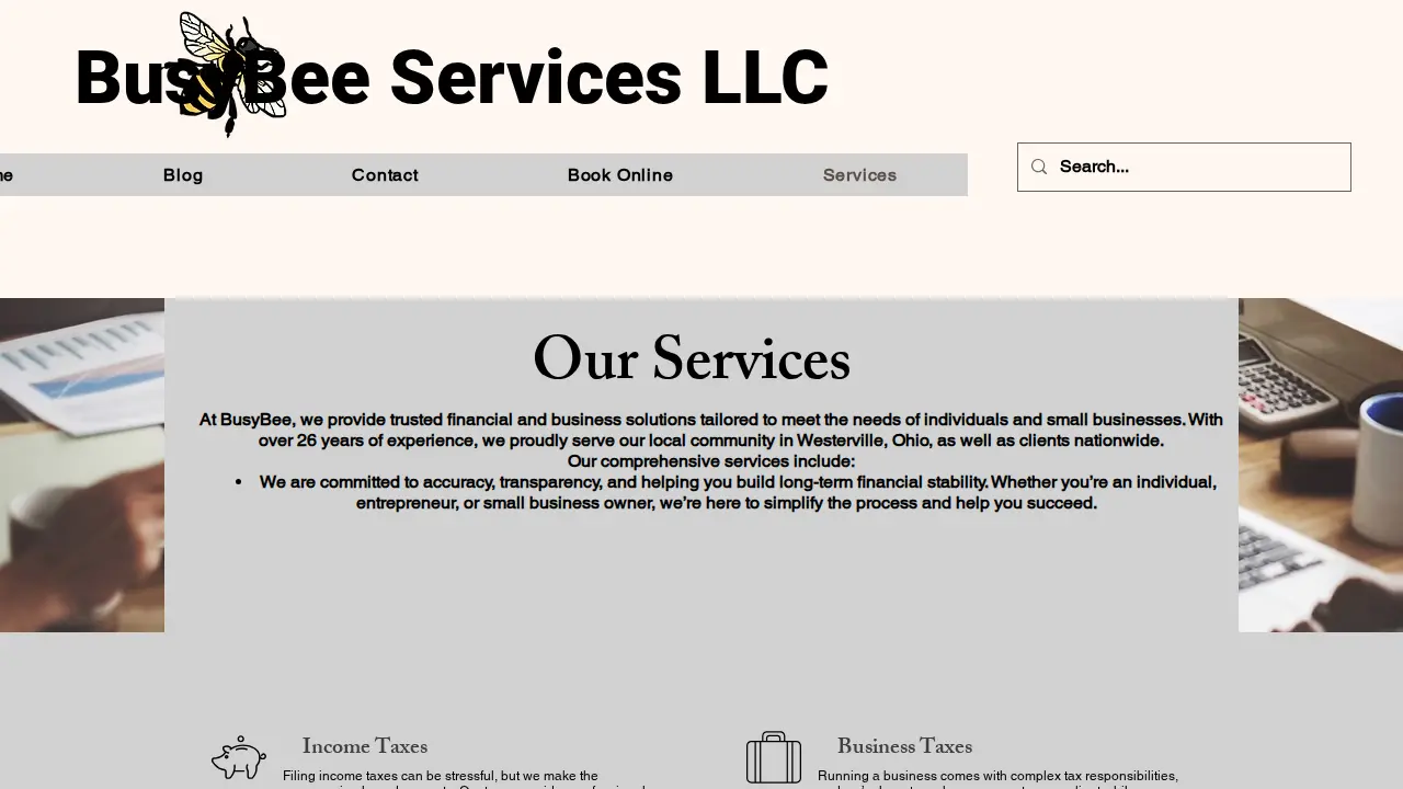 BusyBee Services page