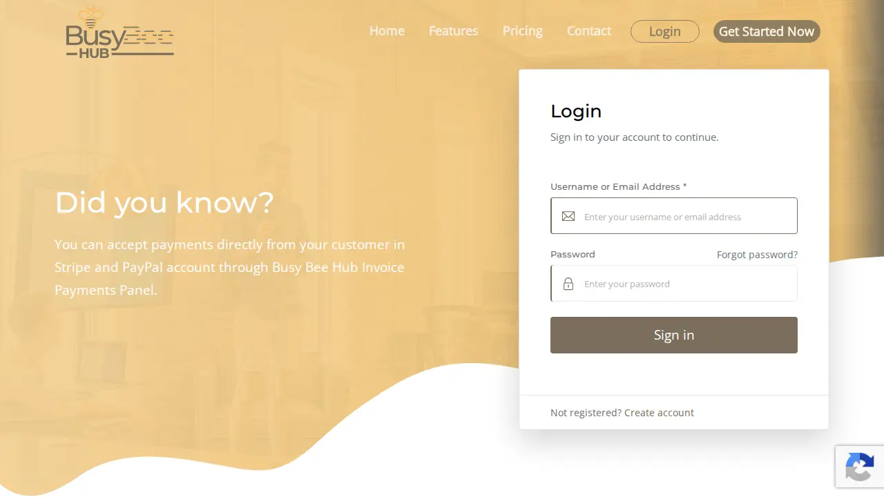 Busy Bee Hub page
