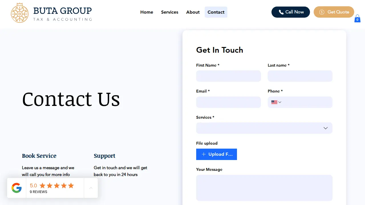 BUTA Tax & Accounting page