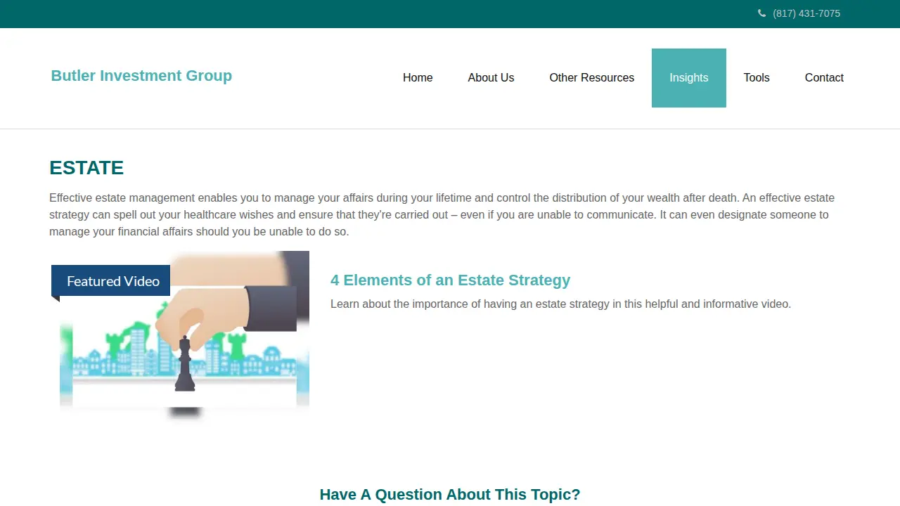 Butler Investment Group page
