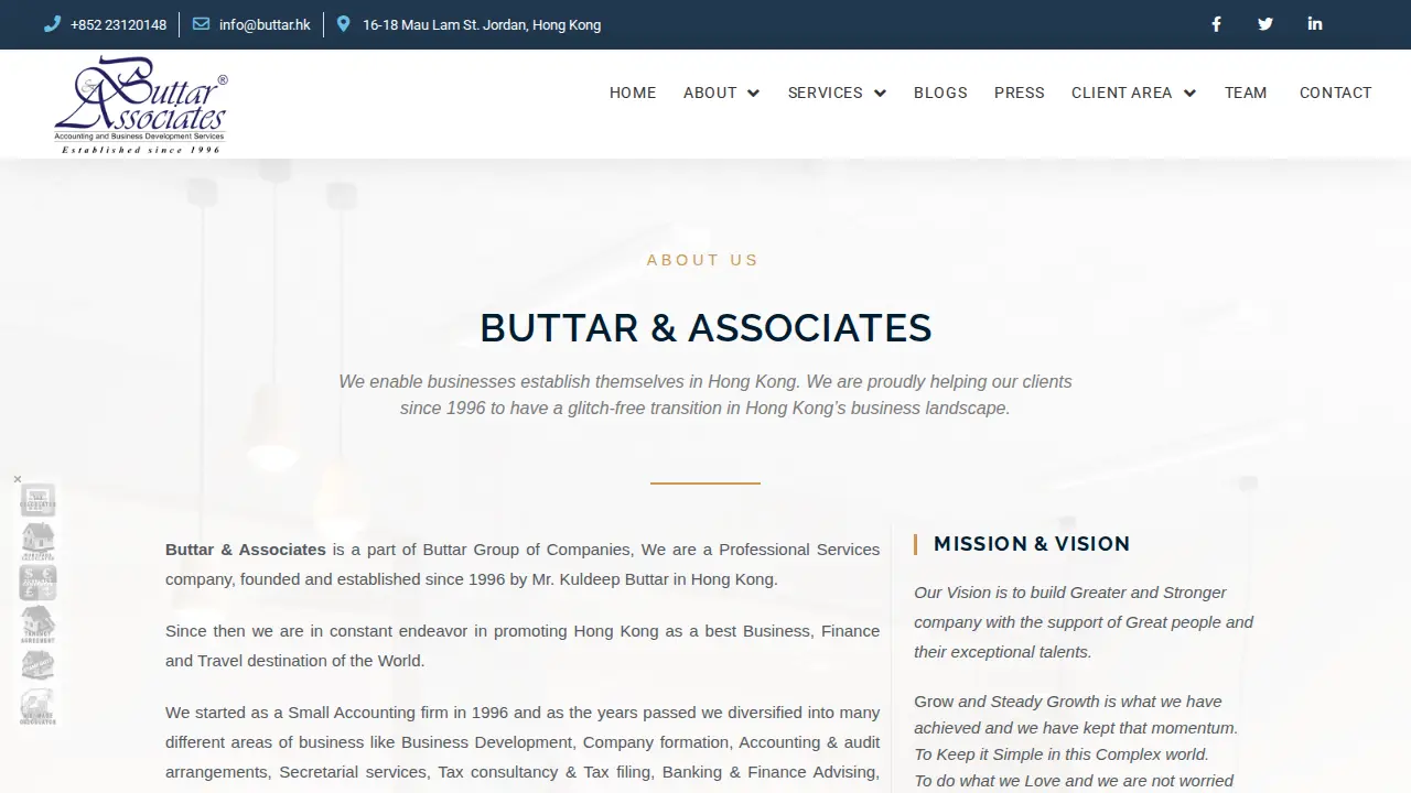 Buttar & Associates page