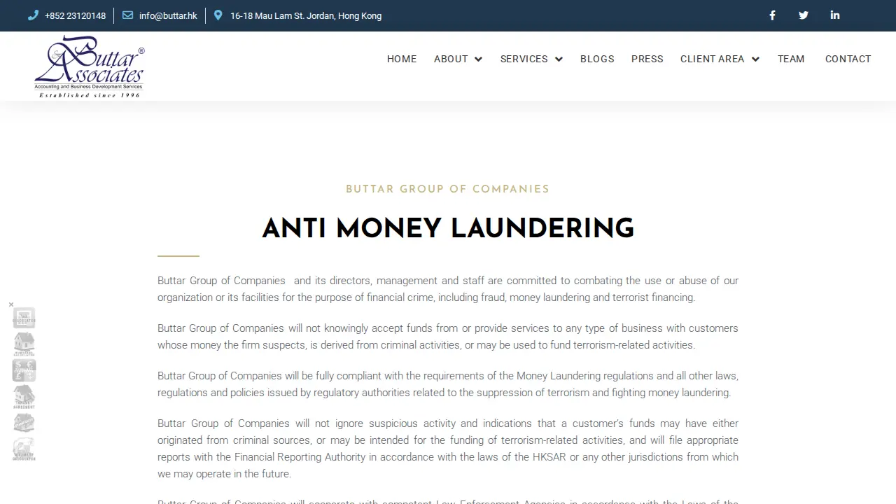 Buttar & Associates page