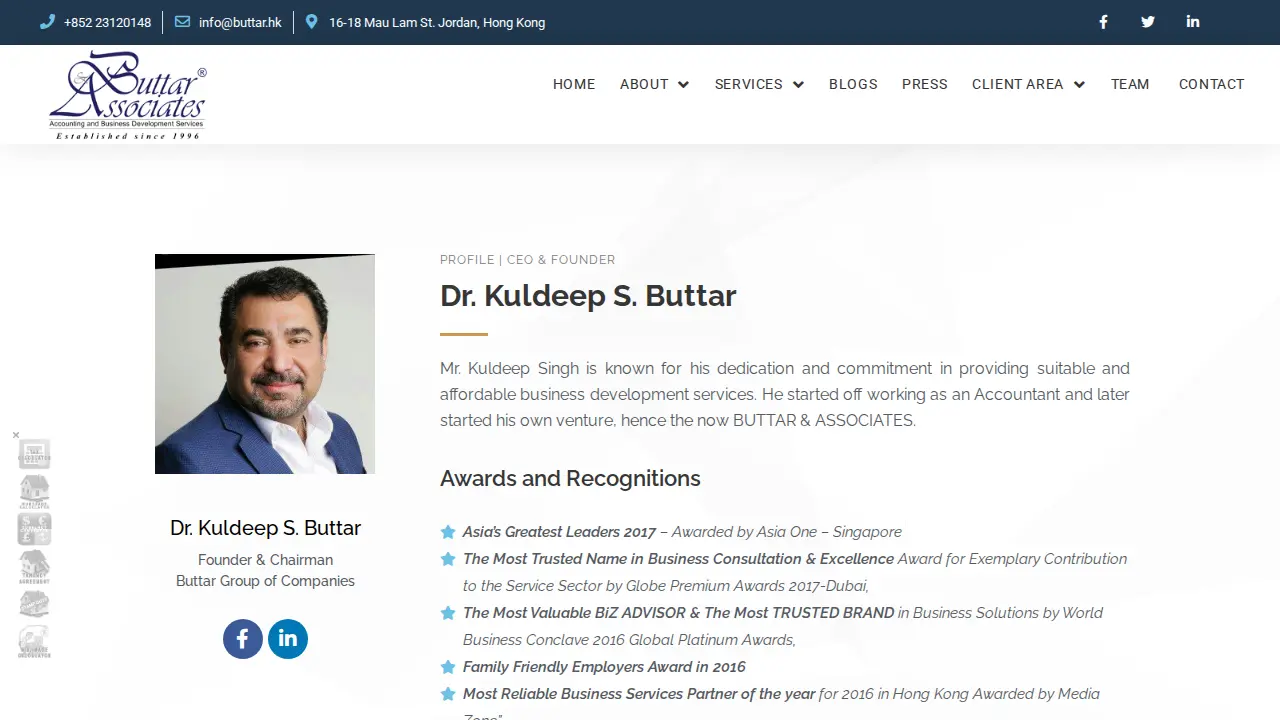 Buttar & Associates page