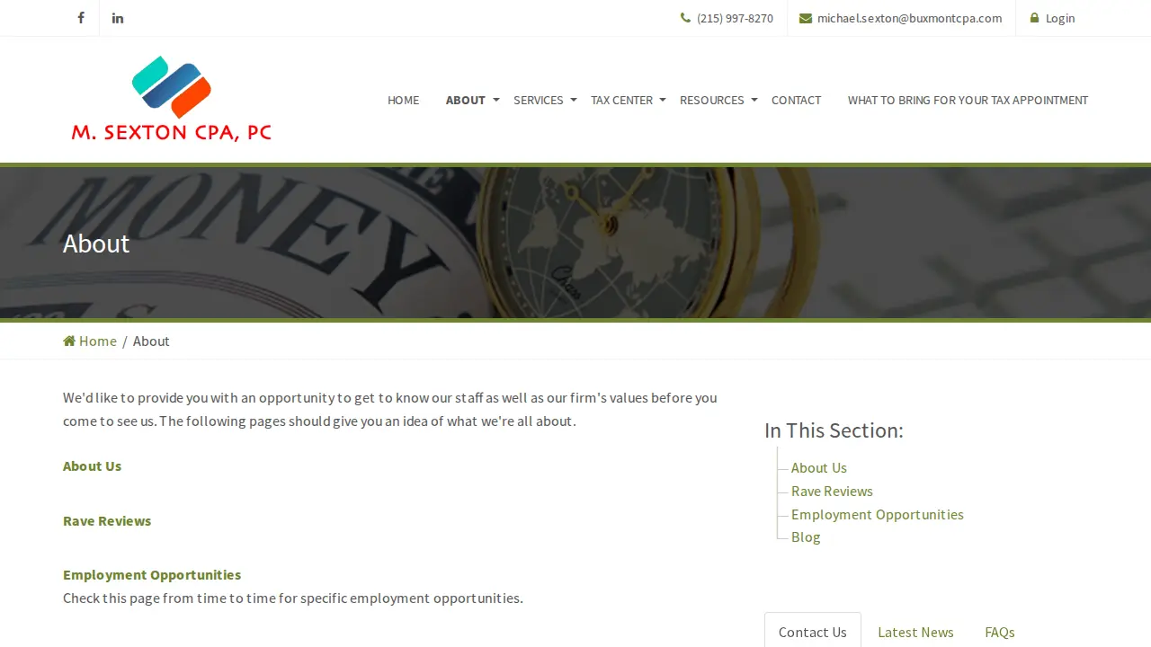M. Sexton, CPA PC page