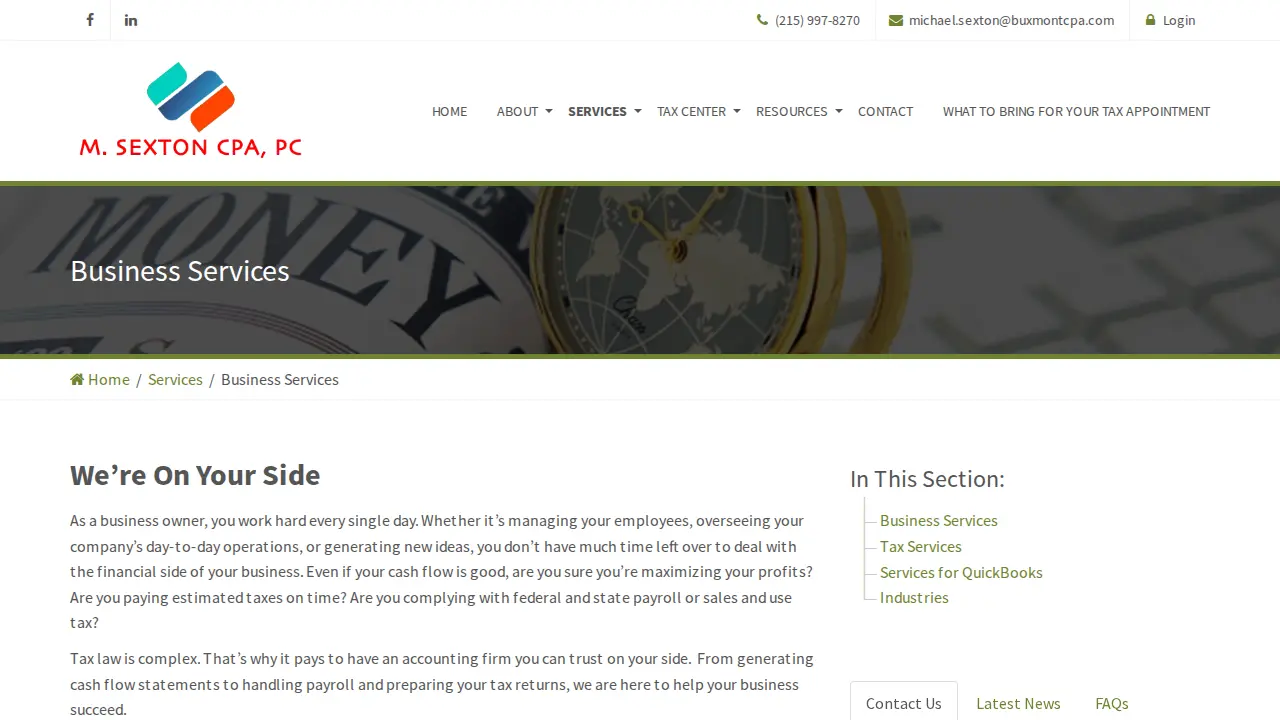 M. Sexton, CPA PC page