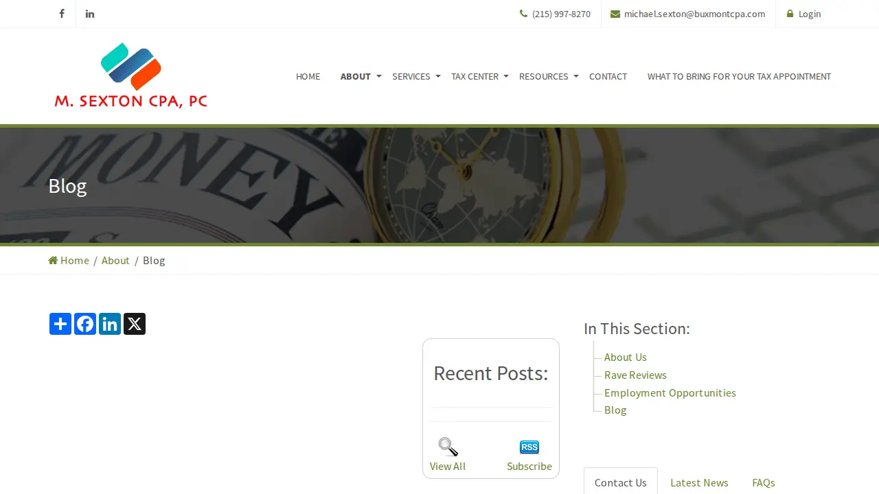 M. Sexton, CPA PC page