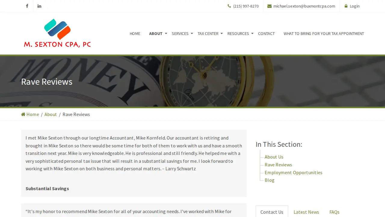 M. Sexton, CPA PC page