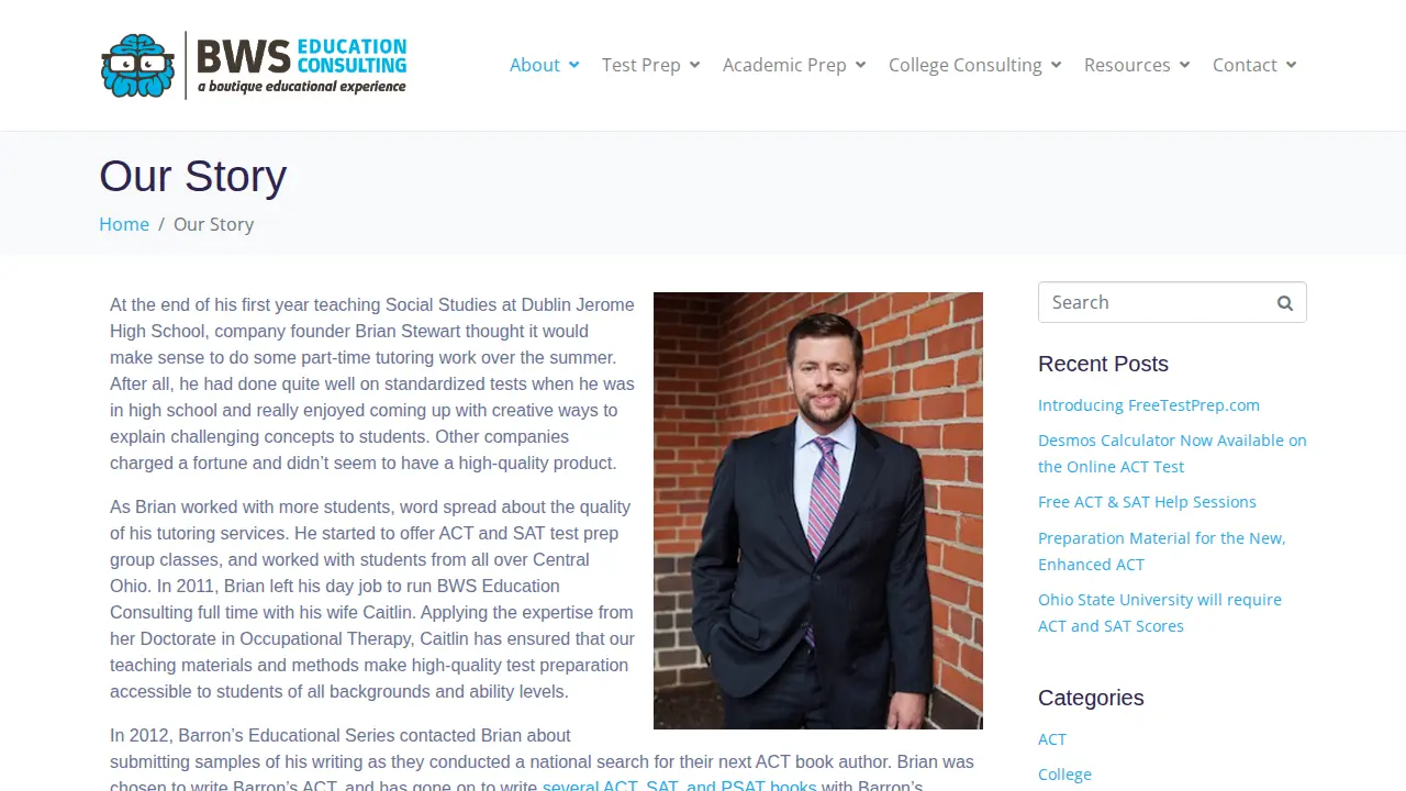 BWS Education Consulting page