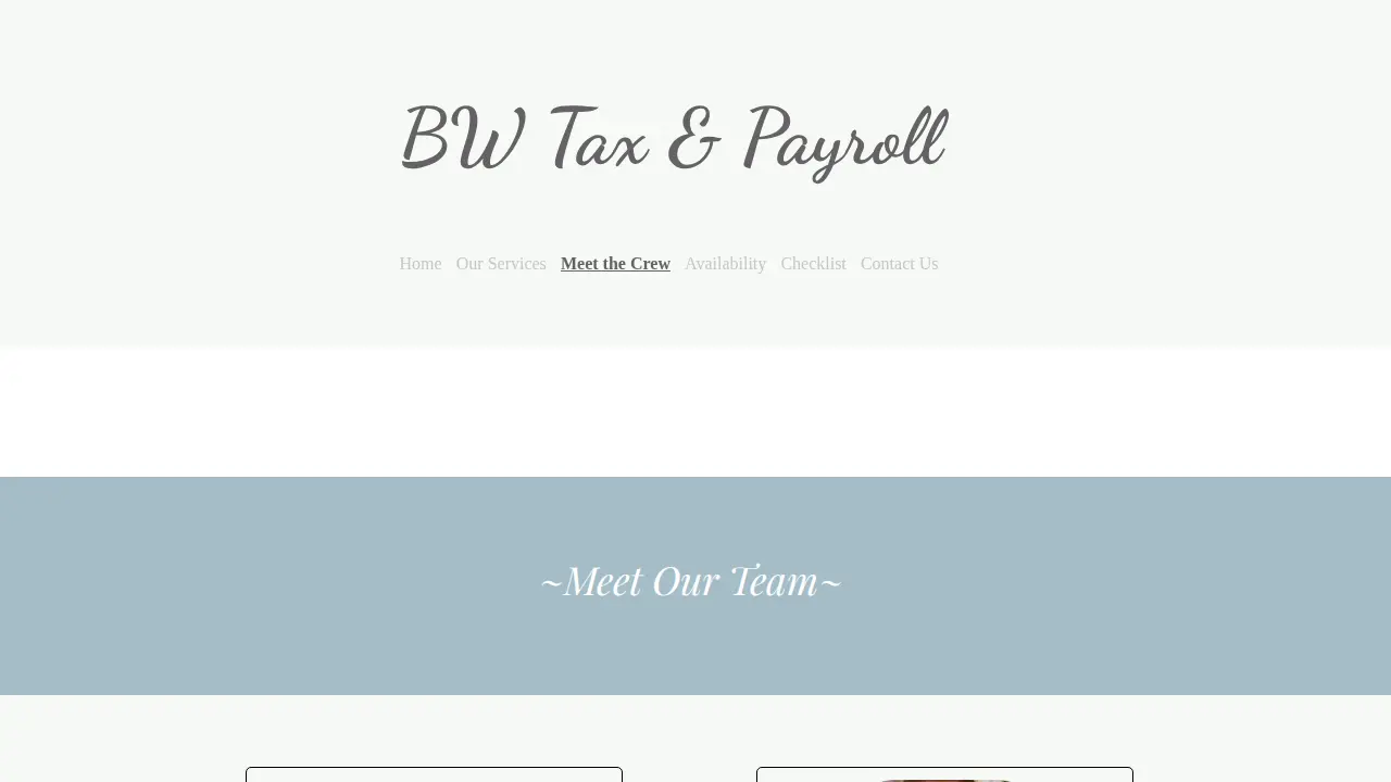 B W Tax & Payroll page