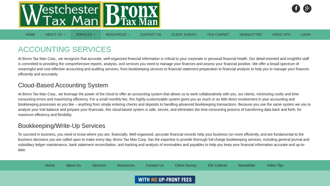 Bronx Tax Man Corp page