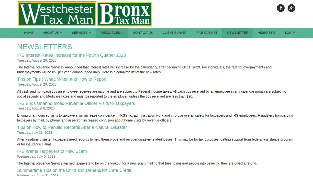 Bronx Tax Man Corp page