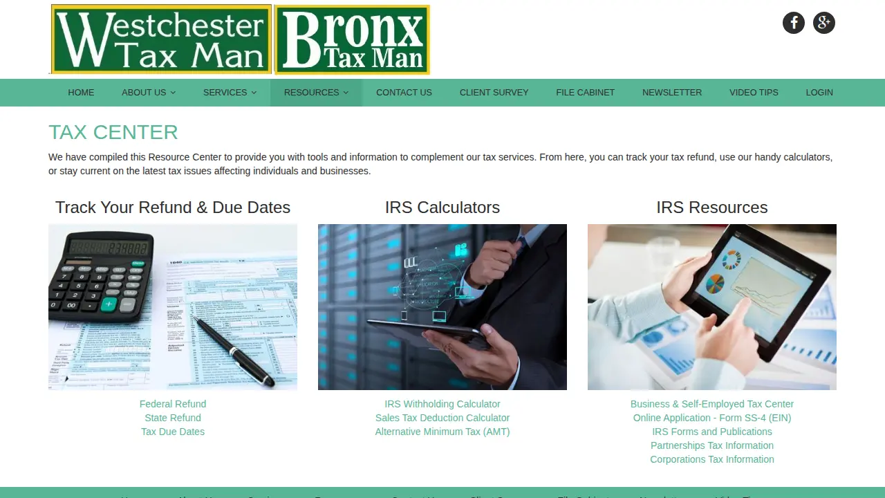 Bronx Tax Man Corp page
