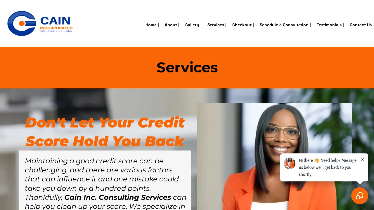 Cain Inc Consulting Services page