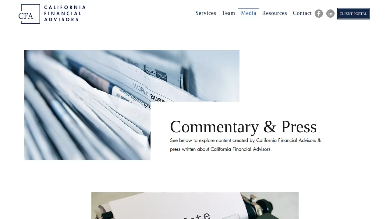 California Financial Advisors page