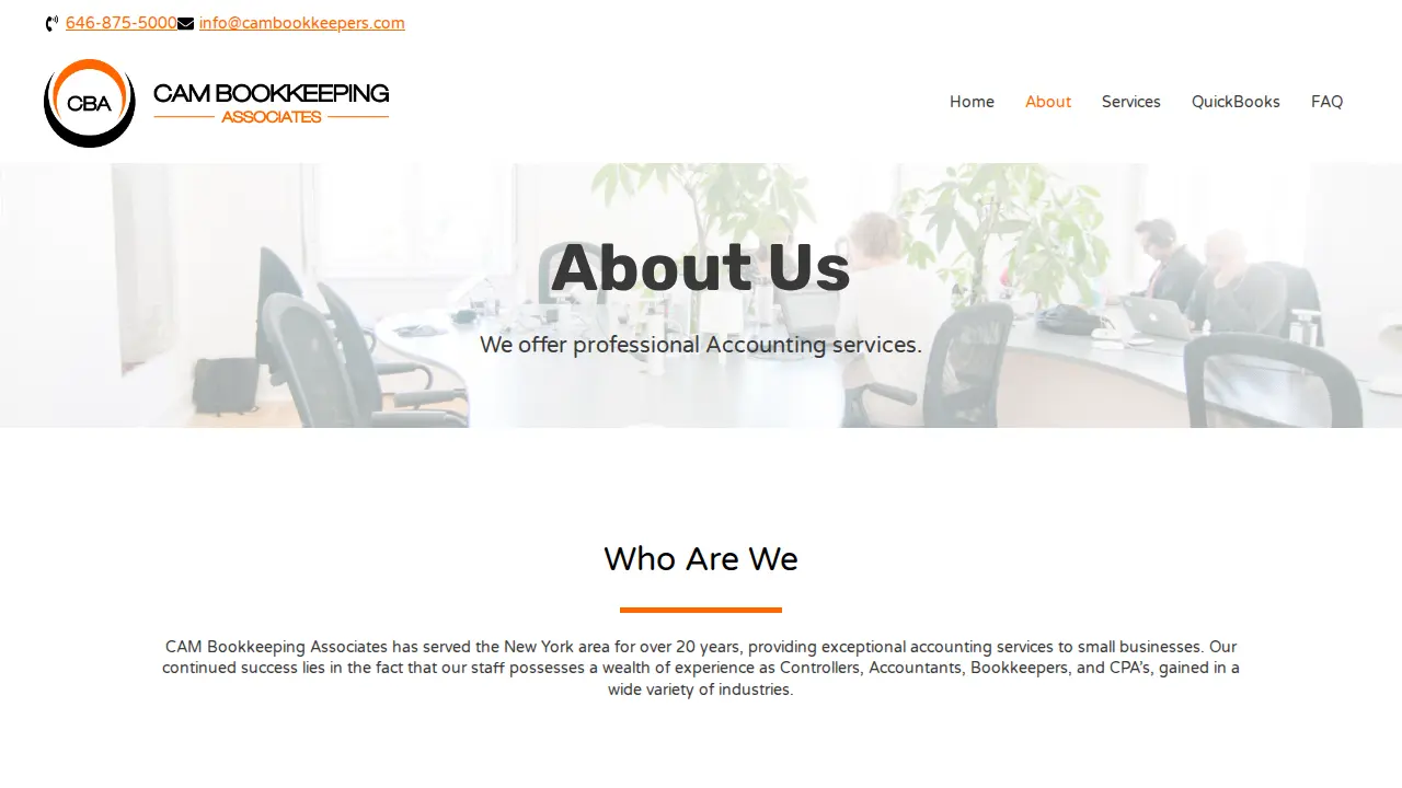CAM Bookkeeping Associates page