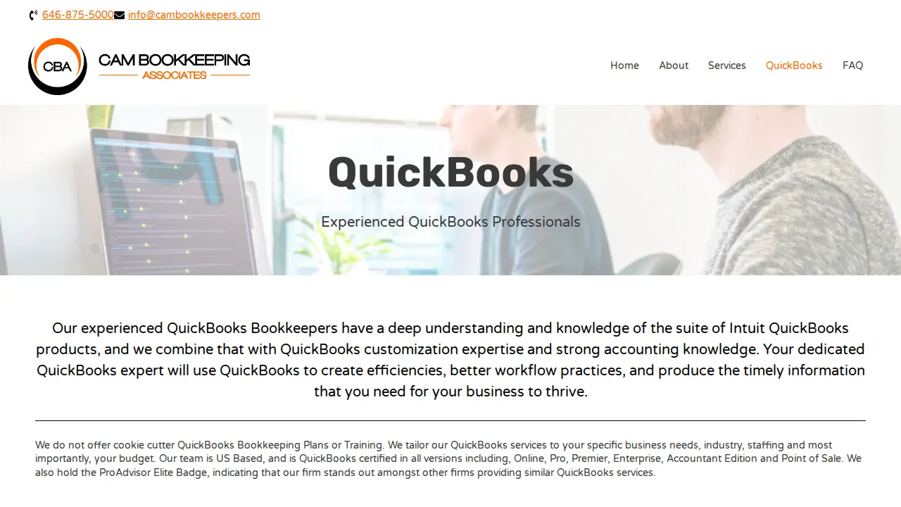 CAM Bookkeeping Associates page
