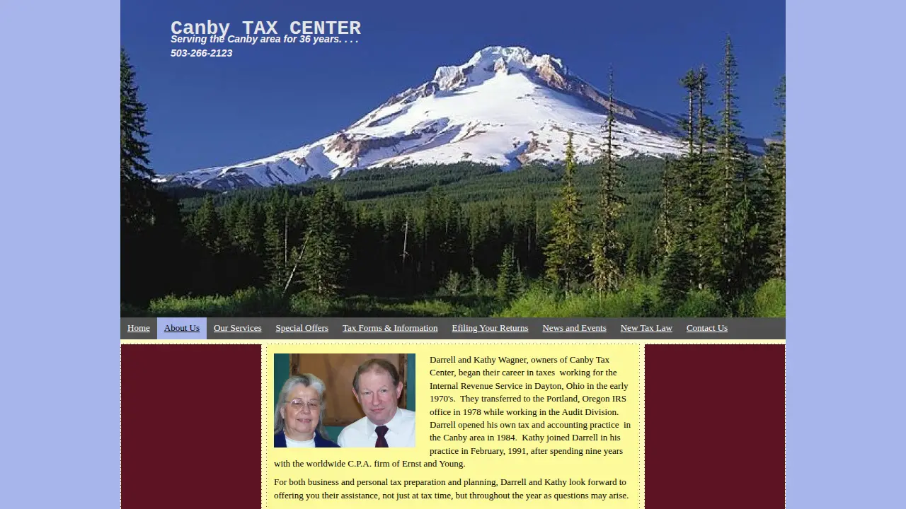 Canby Tax Center page
