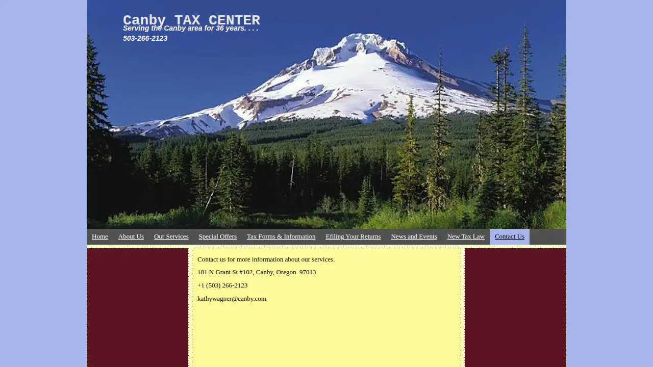 Canby Tax Center page