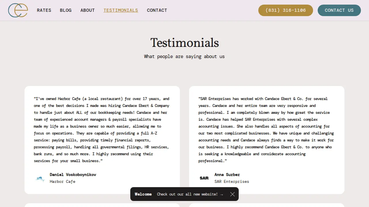 Candace Ebert & Company page